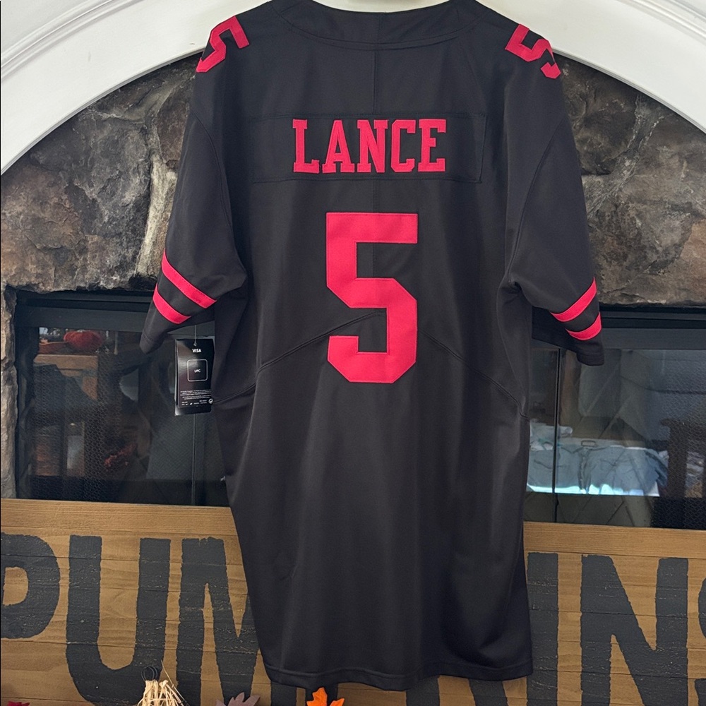 NWT Nike NLF Shop Men's Black and Red San Francisco 49ers Jersey size Large - Picture 6 of 8